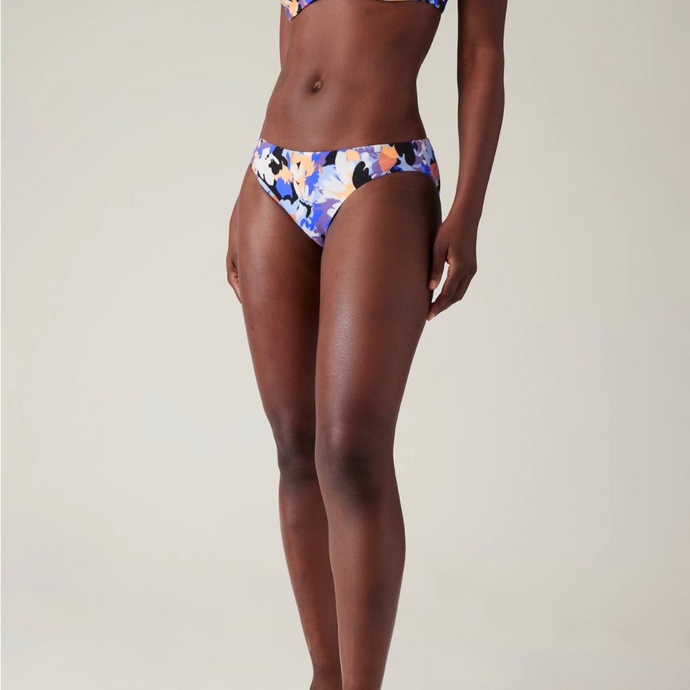 Clean Medium Swim Bottom purple/blue floral